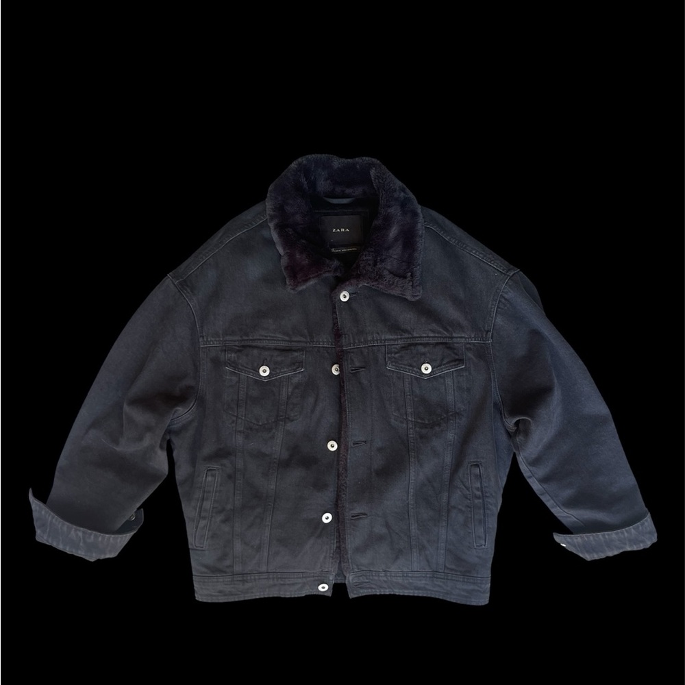 Zara Men's black Denim Jacket